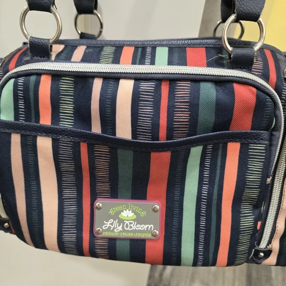 Lily Bloom Multicolor Striped Women's Bag With Multiple Pockets - Picture 8 of 14